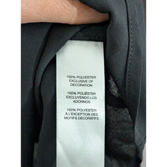 Chico's Black Sheer Button Down Blouse w/Beads  Long Sleeves Size 0 - Picture 7 of 8